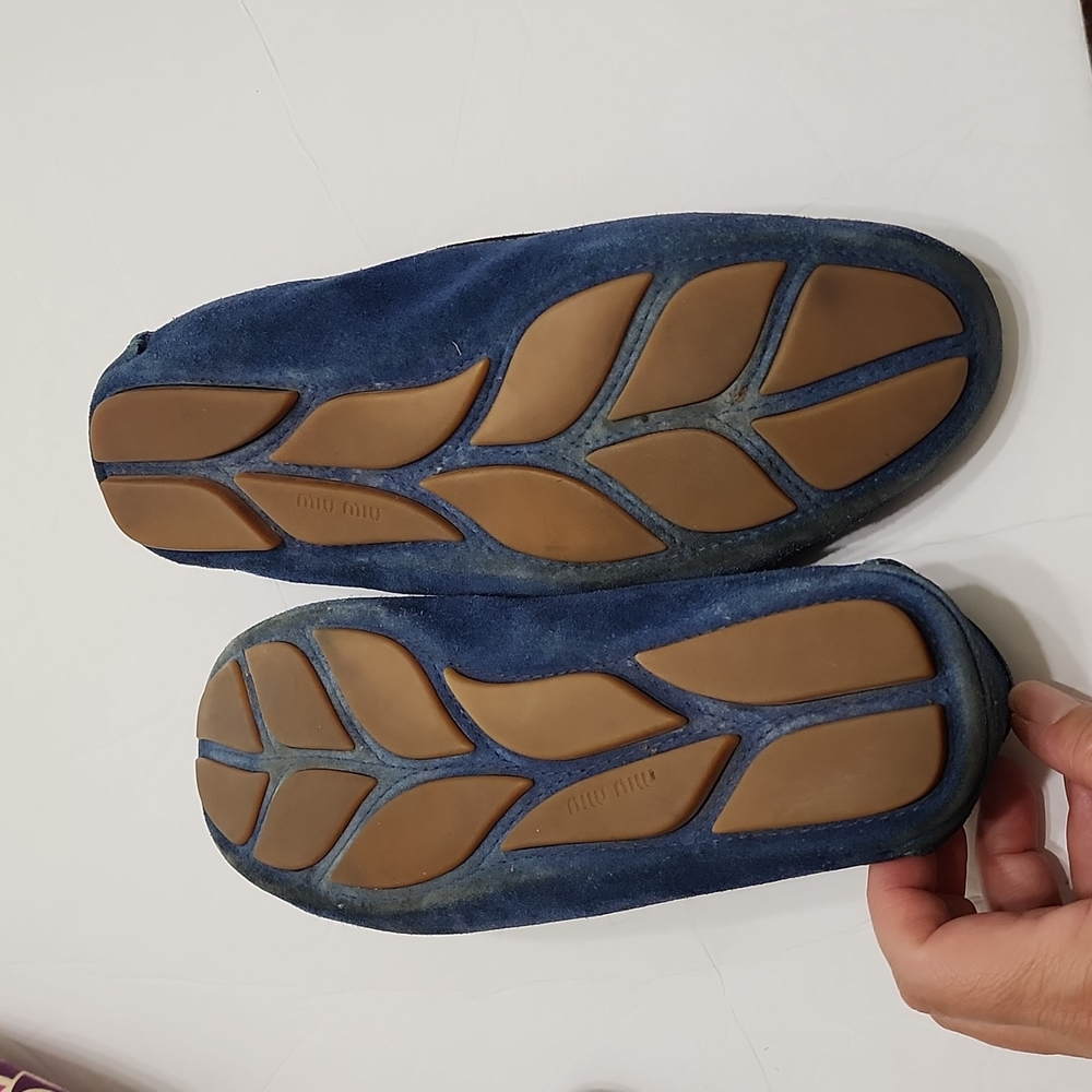 Miu Miu Blue Calzature Donna Loafers Flats - Picture 10 of 13